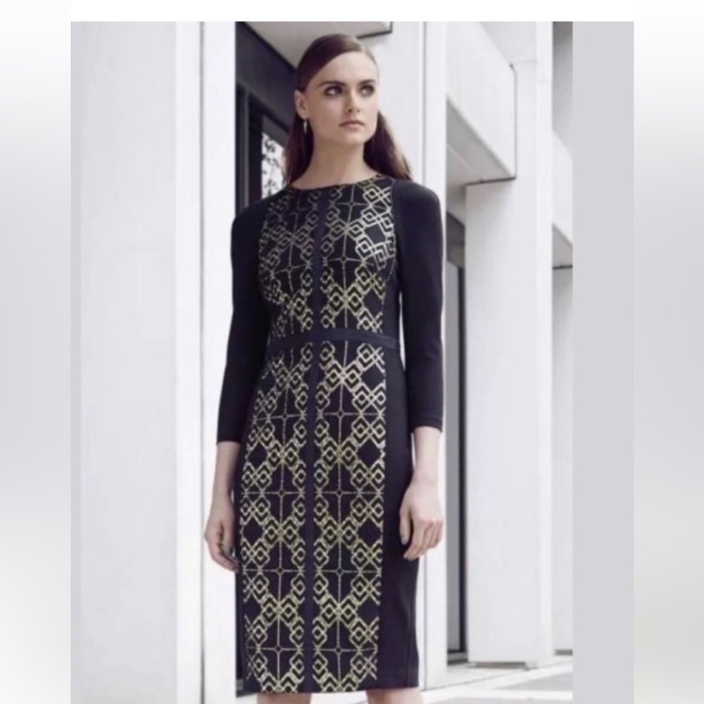 Ted Baker Mikha Metallic Jacquard
Panel Midi Dress Ted Baker Size 1 - Picture 2 of 7